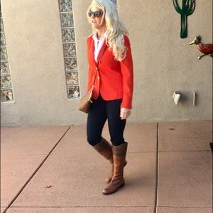 J Crew orange school boy blazer